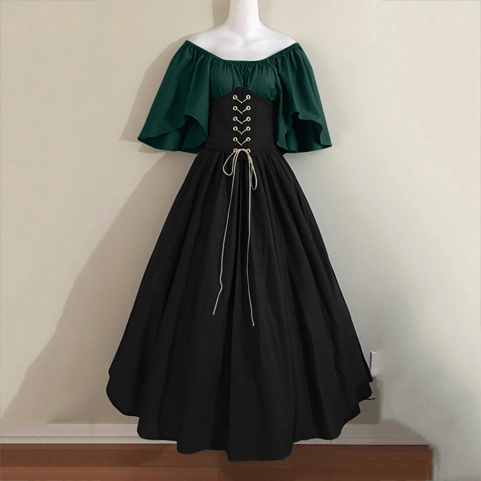 UPPADA Womens Renaissance Faire Dresses Medieval Irish Traditional plus Size Dresses Ruffle over Dress Corset Retro Cosplay Gown