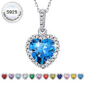 December Synthetic Turquoise Birthstone Necklaces Women Pure 925 Sterling Silver Love Heart Pendant Wedding Graduation Gifts for Wife Mom Daughter