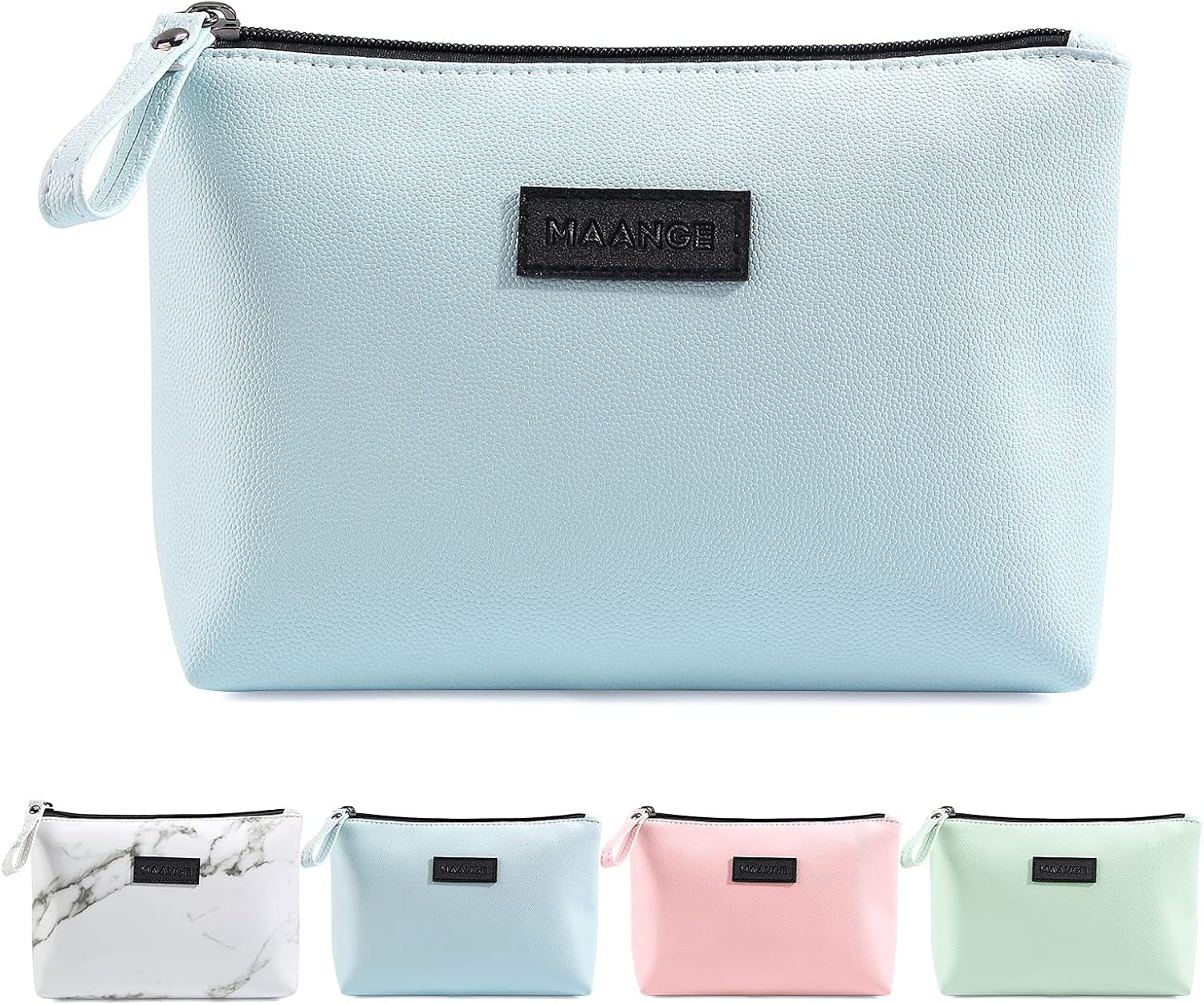 Cosmetic Bags for Women Small Makeup Bag for Purse Pu Leather Makeup Pouch Travel Makeup Bag with Zipper Make up Bag for Travelling