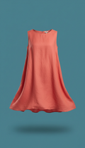 Linen Mini Dress With Puff Sleeves
