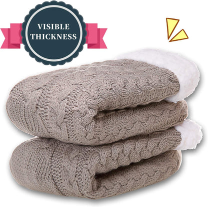 Women'S Winter Super Soft Warm Cozy Fleece Lined Fuzzy Slipper Socks with Grippers