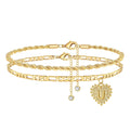 Initial Ankle Bracelets for Women Dainty Heart Foot Gold Jewelry Summer Gifts