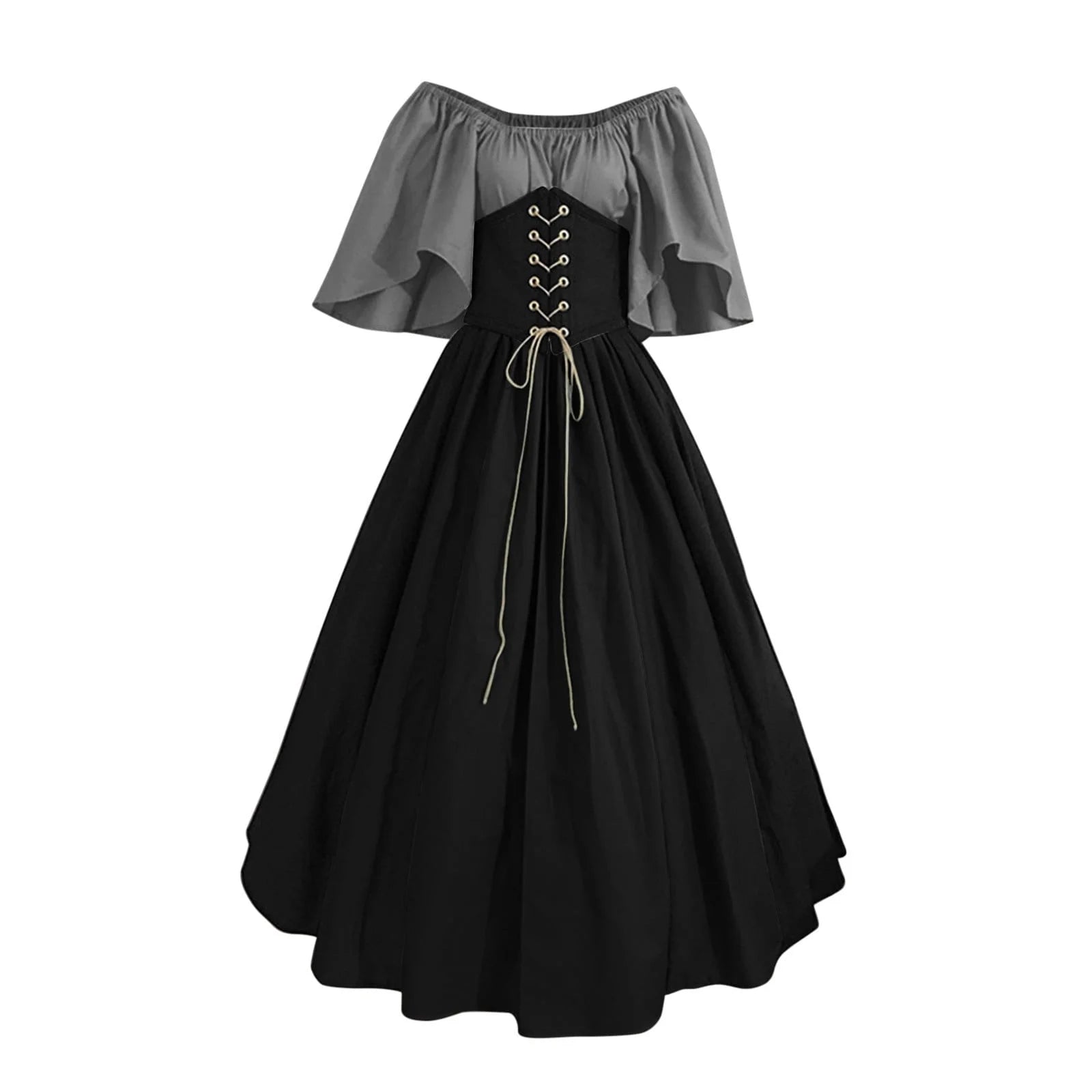 UPPADA Womens Renaissance Faire Dresses Medieval Irish Traditional plus Size Dresses Ruffle over Dress Corset Retro Cosplay Gown
