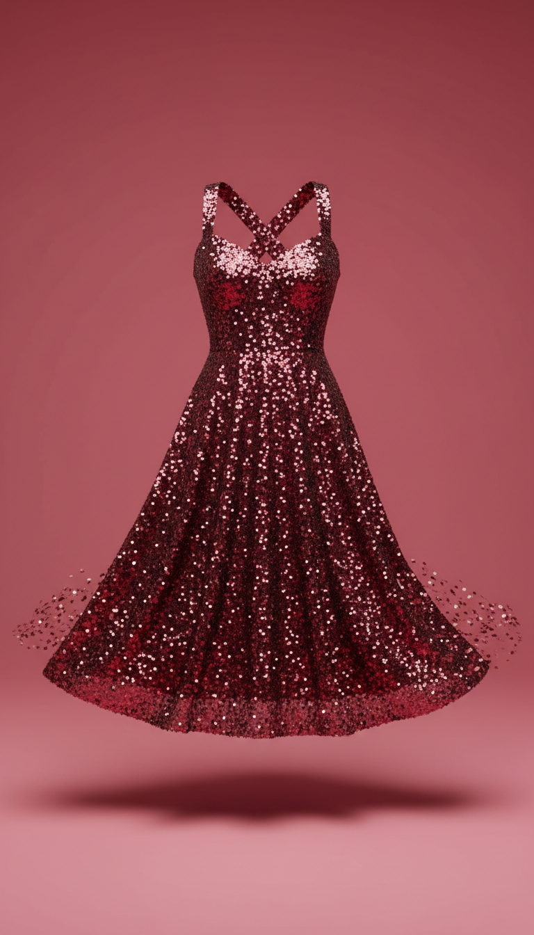 Sequin Party Dress With Open Back