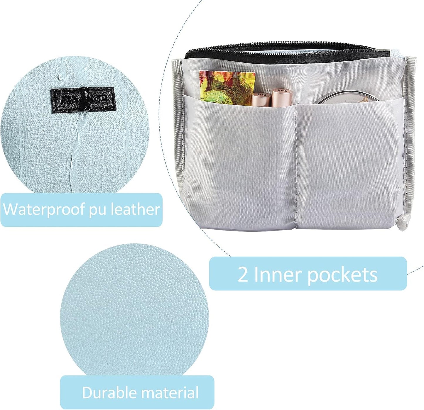 Cosmetic Bags for Women Small Makeup Bag for Purse Pu Leather Makeup Pouch Travel Makeup Bag with Zipper Make up Bag for Travelling